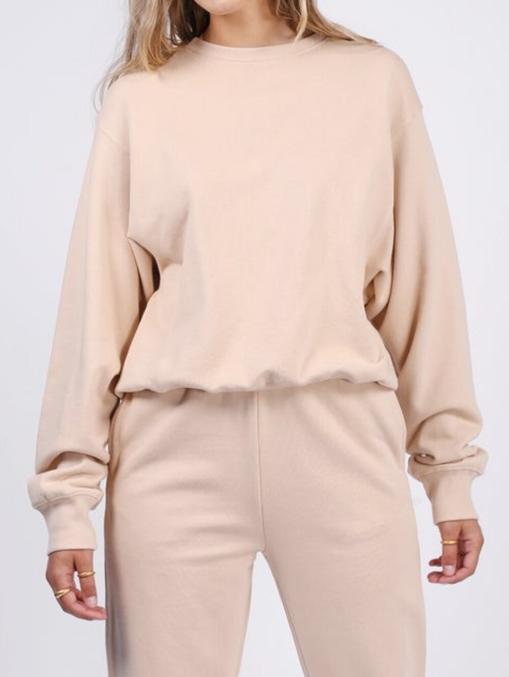 Brunette The Label Best Friend Crew Sweatshirt Size XS / S Sand